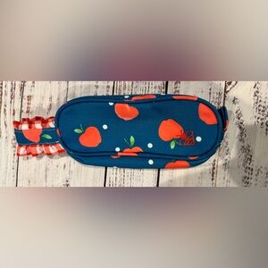 So Adorable Sugar Bee NWOT‎ Kids Blue and Red Apple Print Pencil Case